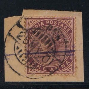 British India Used Abroad - ADEN on Queen Victoria One Anna Stamp