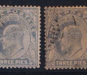 King Edward 3 Pies Used 2 Different Stamps