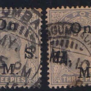 King Edward 3 Pies On.H.M.S. used Stamps 2 Different