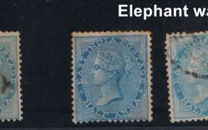 East India 5 different used stamps