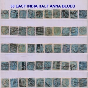 East India Half Anna Blues 50 Stamps Used - Interesting Postmarks!