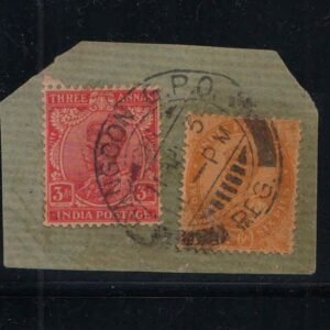 British India Used Abroad - RANGOON (BURMA) Postmark on 2 KGV Stamps