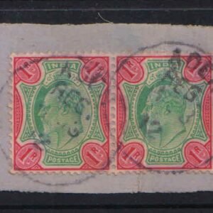 British India Used Abroad - ADEN on King Edward  Re 1 Pair of Stamps