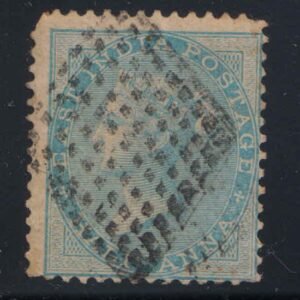 JC Type 1 Diamond of Dots postmark on East India Half Anna Blue