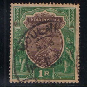 British India Used Abroad – MOULMEIN (BURMA) Postmark on King George V Re 1 Stamp