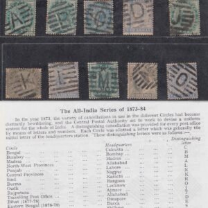 British India Letter Cancellations on 10 Different Stamps