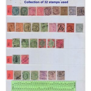 India Queen Victoria Complete Used Collection of 32 Stamps