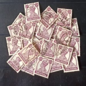 King George VI 1940 Half Anna 50 Stamps Used