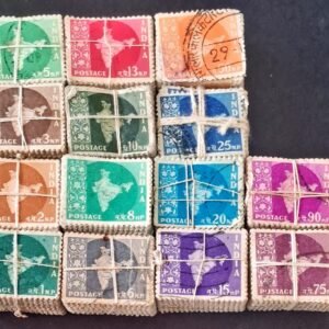 India Map Series 1957/58 Complete Set of Used Stamps 14 values x 100