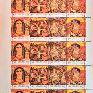 India 2007 Women,s Day Se-tenant sheet of 20 Stamps