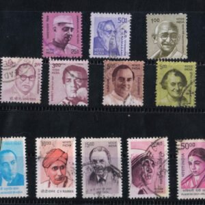 India Used Definitive 2008 10th series Set of 12 Stamps Builders of Modern India