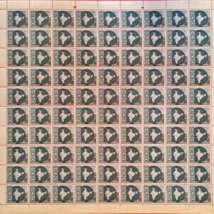India Definitive 1957 MNH Map 6np Complete Sheet of 90 Stamps