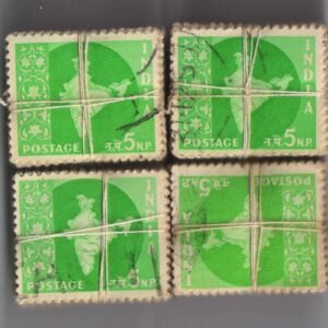 India Definitive Bundles Used 1958 5np MAP x 400 stamps