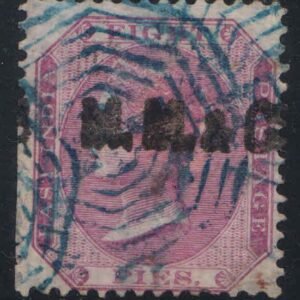 East India  1860 8 Pies used Purple White with M.M.& Co Security Mark