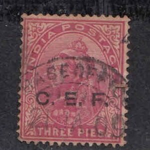Early India Cancellations - Queen Victoria C.E.F. 3 Pies postmarked BASE OFFICE