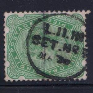 Railway Cancellations SET on Queen Victoria Two Anna Six Pies Stamp