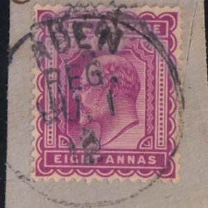 aden postmark on king edward india stamp