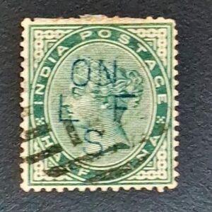 Early India Cancellations ON L F S (LOCAL FUND SERVICE) printed on Victoria half anna