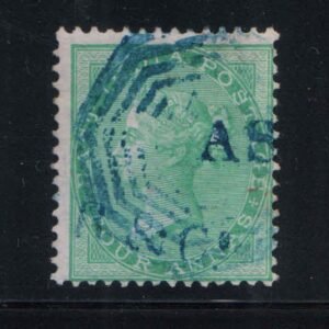 East India Postage 4 Annas Used Stamp with watermark, sg64