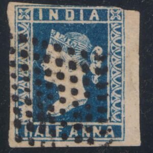 East India  Lithograph 1854 ½ Anna  JC TYPE 1 Condition: 3 side Margin