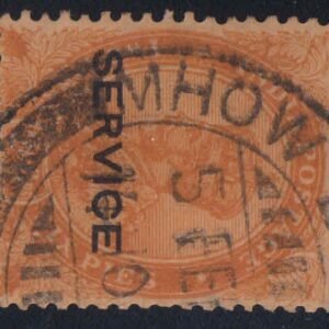 British India Postmark - MHOW (Assam) on King George V Stamp