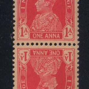 King George VI 1937 One Anna Carmine Mint Tete-Beche