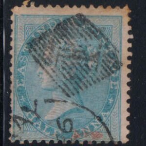 Early India Cancellations JC Type 4m small square with 10 parallel lines Bombay cancellation on East India Half anna Stamp