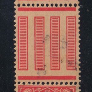 King George VI 1937 One Anna Carmine Used Tete-Beche Gutter Pair Stamps