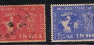 India 1949 Used Year Set of 4 Stamps