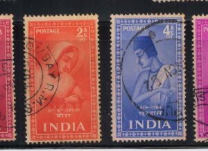 India 1952 Used Year Set of 6 Stamps