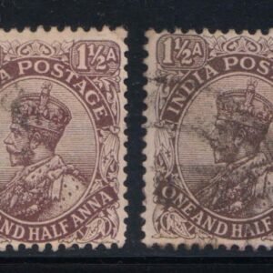 King George 1911 Single Star watermark One & Half Used 2 Different