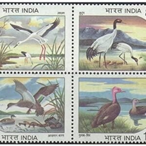 India 1994 MNH Water Birds Se-tenant block of 4 Stamps