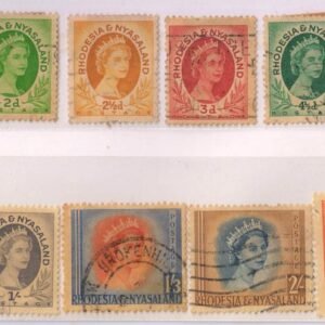 Rhodesia & Nyasaland 1954 Queen Used values to 2 Shillings cat £20