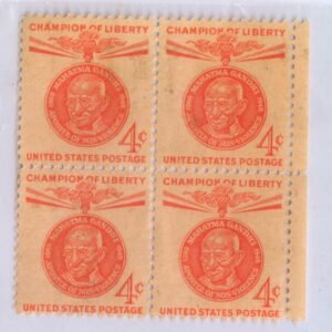USA Mahatma Gandhi 1961 4 Cents Unused Block of 4 Stamps
